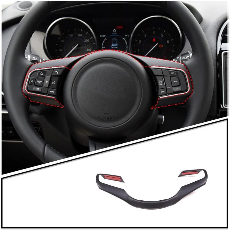 Daeiclru Car Steering Wheel Cover Trim for Jaguar F-Pace F-Type XF XFL 2016-2019 - Matt Black - Image 1