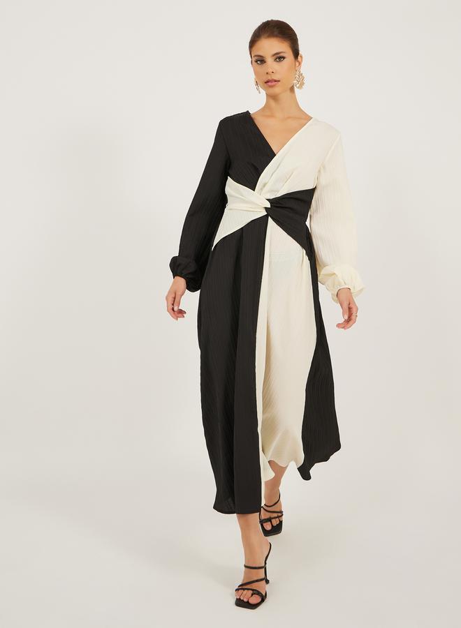 Styli Monochrome Knot Midi Dress  - Image 2