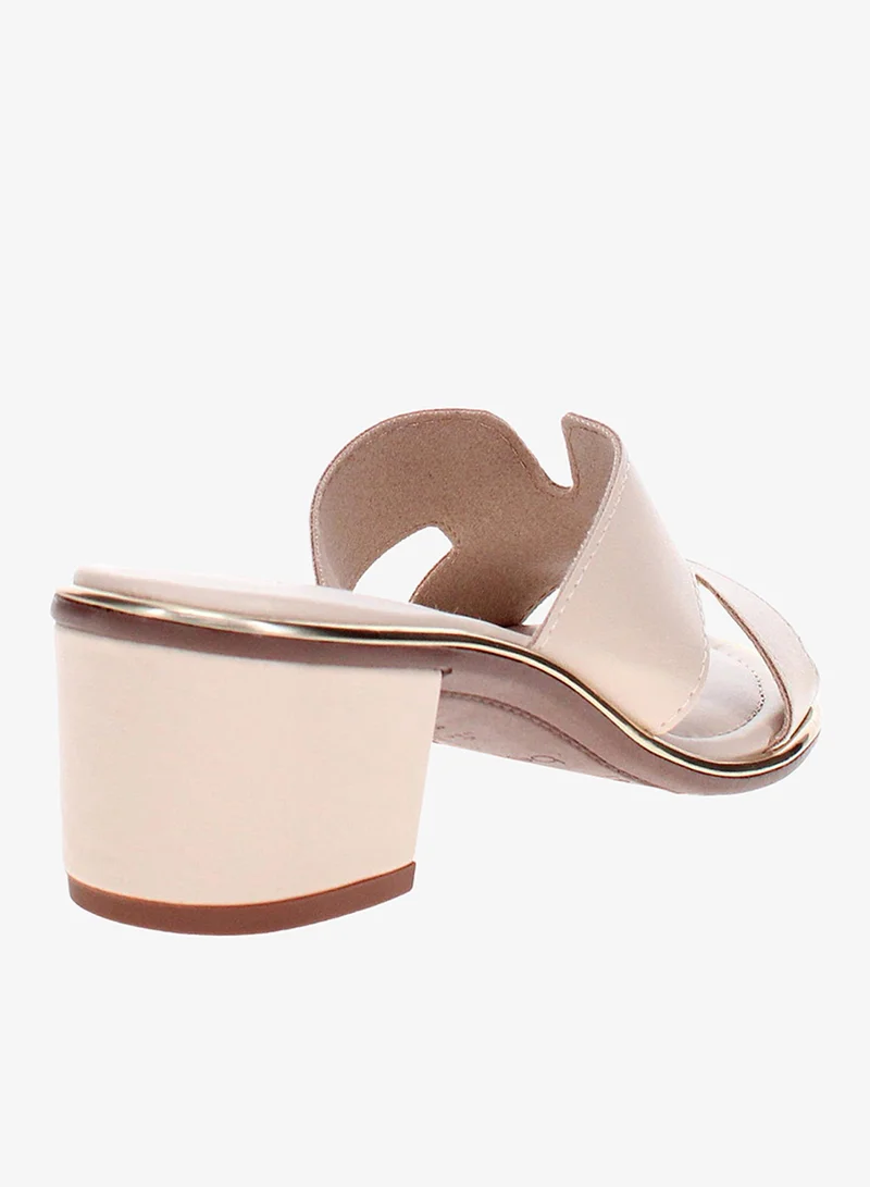 Beira Rio Cream Mid Heel Sandals for Women – Stylish & Comfortable Footwear for Any Occasion for Women | Best Price UAE