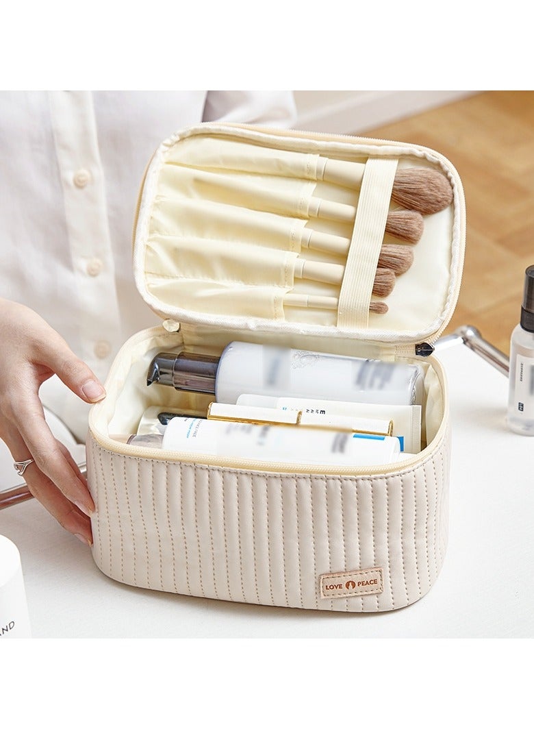 حقيبة مكياج على شكل كعكة بغطاء مفتوح من مادة البولي يوريثان، حقيبة تخزين مستحضرات التجميل، حقيبة مكياج محمولة ناعمة اللون - Image 2