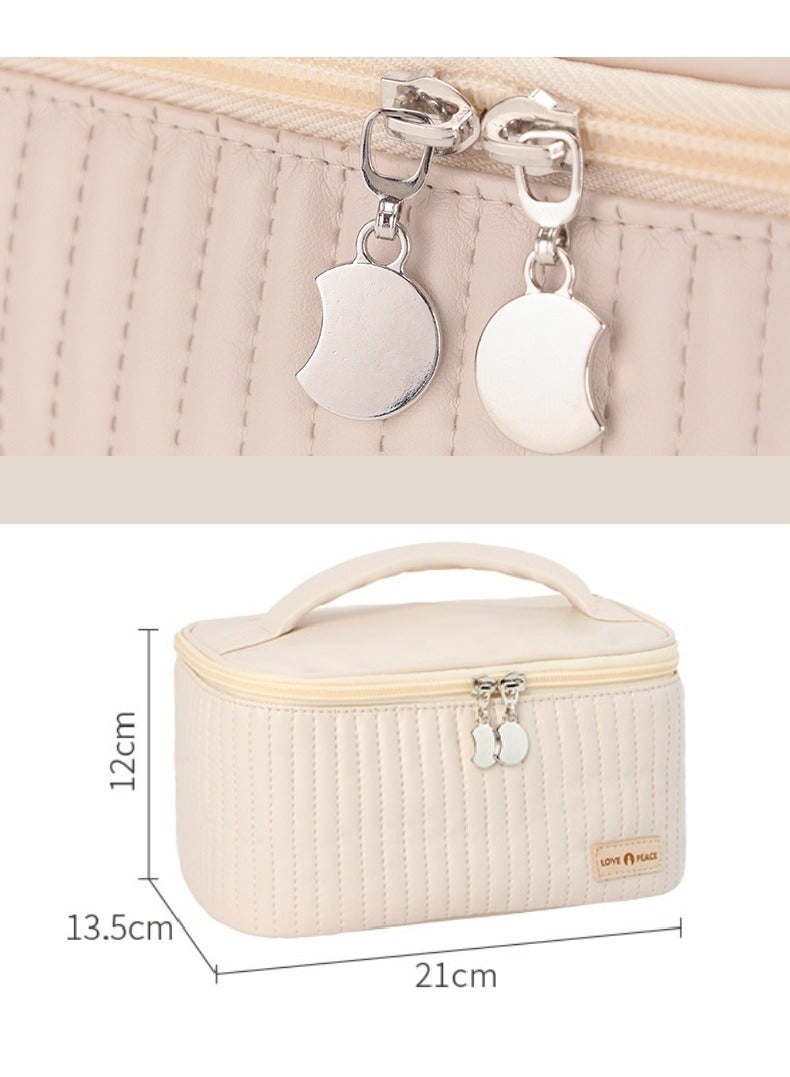 حقيبة مكياج على شكل كعكة بغطاء مفتوح من مادة البولي يوريثان، حقيبة تخزين مستحضرات التجميل، حقيبة مكياج محمولة ناعمة اللون - Image 4