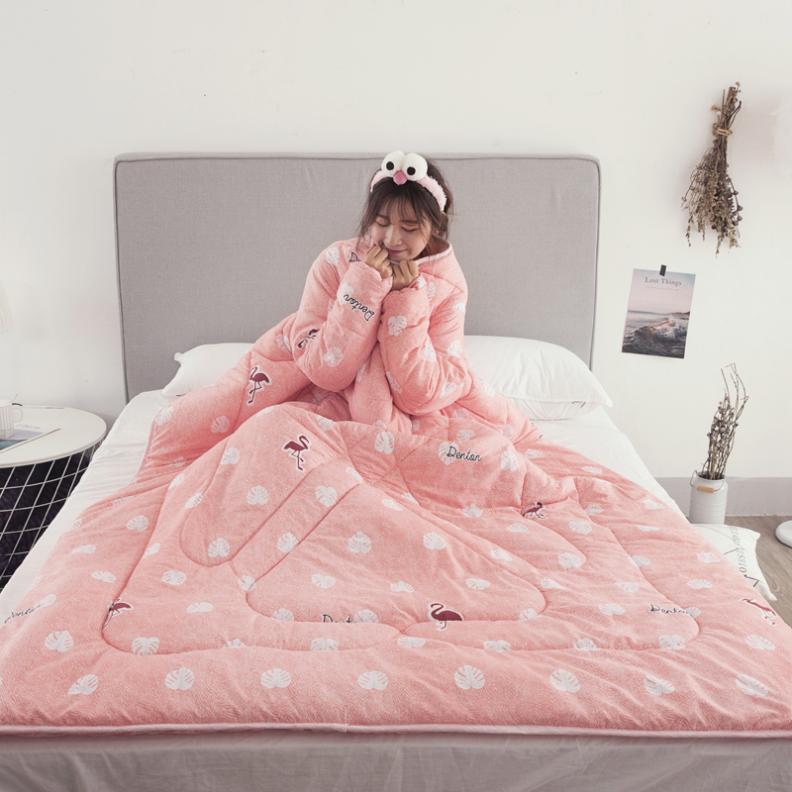 Tiktok Ins Lazy People Are Thickened With Sleeves To Keep Warm Single Student Dormitory Wearable Clothes And Quilts To Prevent Kicking - Image 1