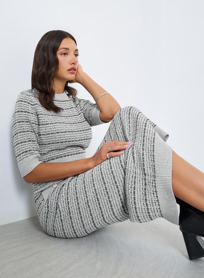 Styli Women Knit Midi Dress with Short Sleeves - Image 5