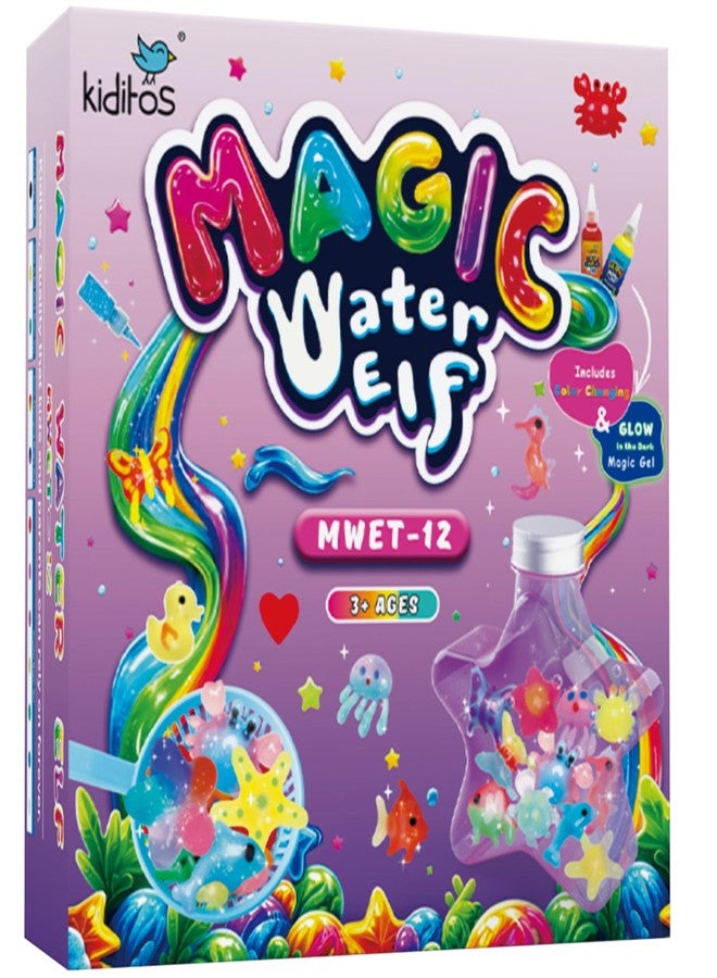 Kiditos Magic Water Elf Toy Kit-Squishies for Kids,12 Gels+10 Molds&1 Bottle, Magic Gel Water Pets Sensory Toy, Fun DIY Craft Kit & Refill, Party Favors, Birthday & Christmas Gifts for Kids Ages 3+ - Image 1