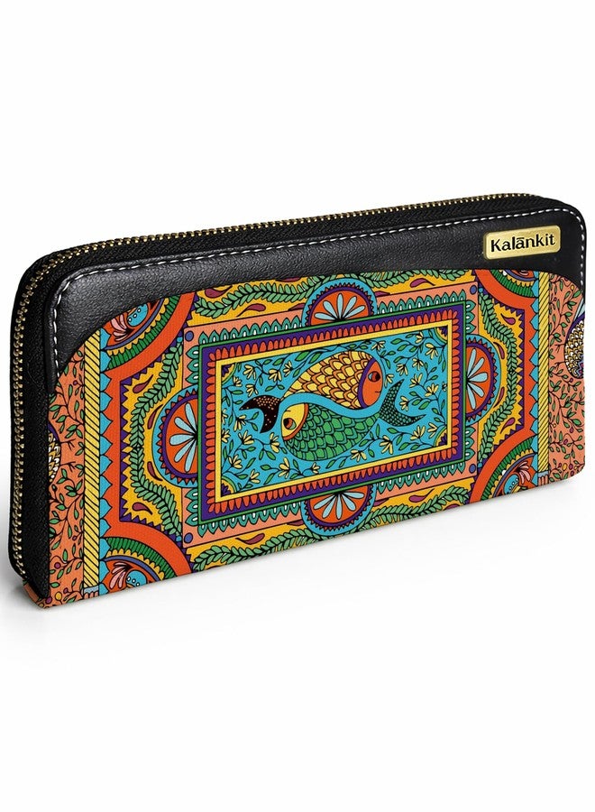 Kalankit Stylish Wallet for Women | Vegan Leather Ladies Purse with Phone Pocket, Card Holder & Cash Compartment | Compact Women's Wallet for Daily Use, Travel & Gifting