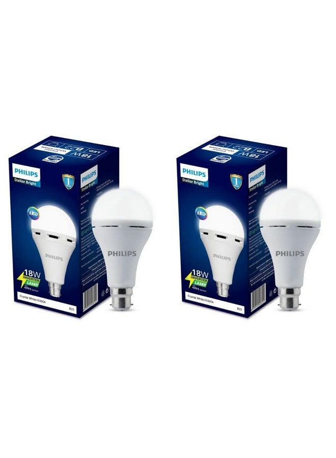 Philips مصباح فيليبس 18 واط B22 LED للطوارئ (أبيض كريستالي، عبوة من 2) - Image 1