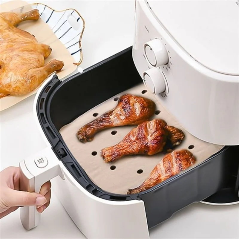 5DM 50 Pcs Air Fryer Baking Paper Disposable Air Fryer Non-Stick Oil Paper Perforated Model