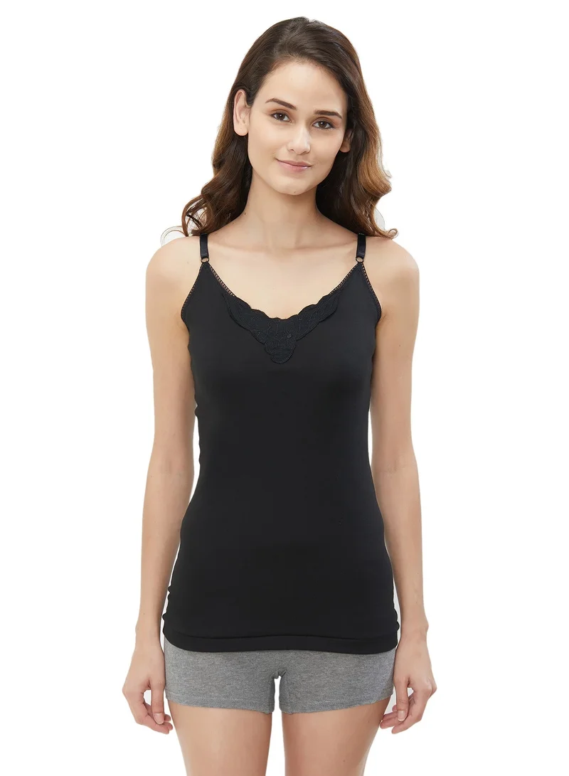 BYC  WOMEN'S ADJUSTABLE STRAP COTTON CAMISOLE (PACK OF 3) - BLACK for Women | Best Price UAE