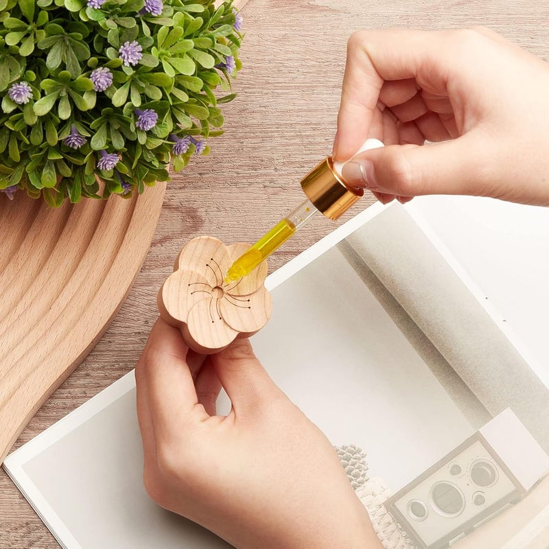 زوبيبي موزع زيت عطري خشبي من زوبيبي 4 عبوات، ديكور بسيط، معطر هواء للسيارة، موزع زهور مع مشبك للعلاج العطري للسيارة والمكتب وغرفة النوم - Image 3