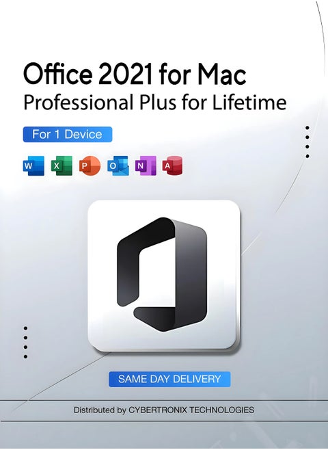 Microsoft Office 2021 for Mac | Professional Plus | Lifetime Subscription for 1 Device | Digital License | Same Day Delivery