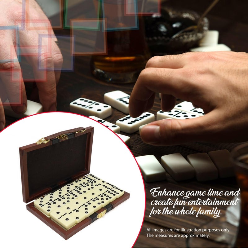 ERLLE - Premium Double 6 Dominoes Set, Classic Domino Game with Leather Case, Domino Set for Adults & Kids, Durable, Travel-Friendly, and Easy to Read Tiles - Image 3