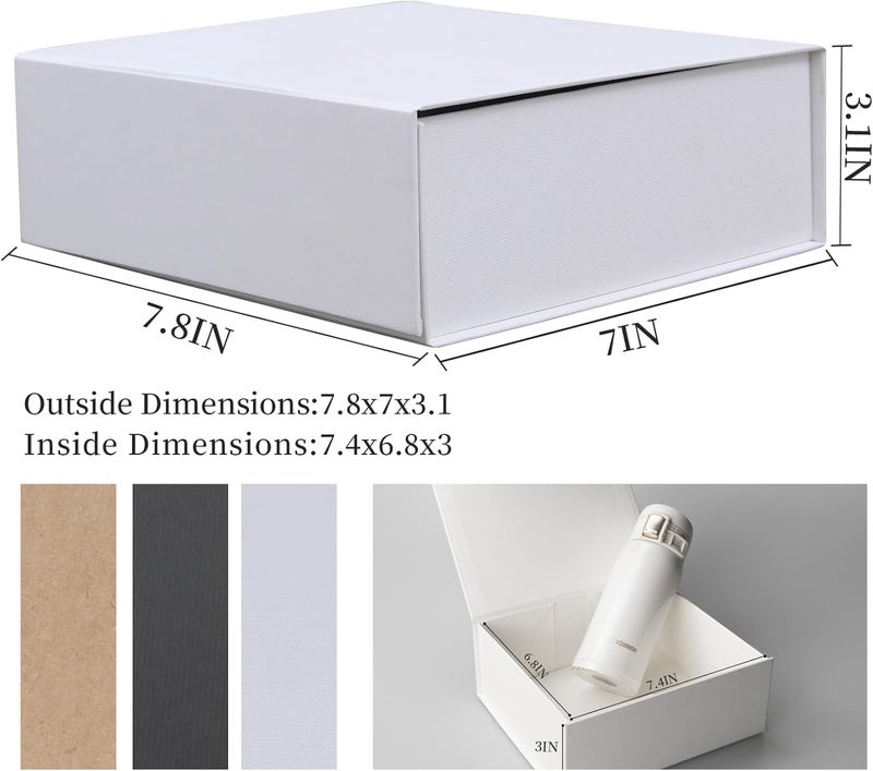 Rsgift 5 Pack of White Gift box,7.8x7x3.1 Gift Packaging Gift Boxes for Valentines Day Flower Gift Boxes for Presents Birthday Christmas,Thanksgiving Day - Image 2