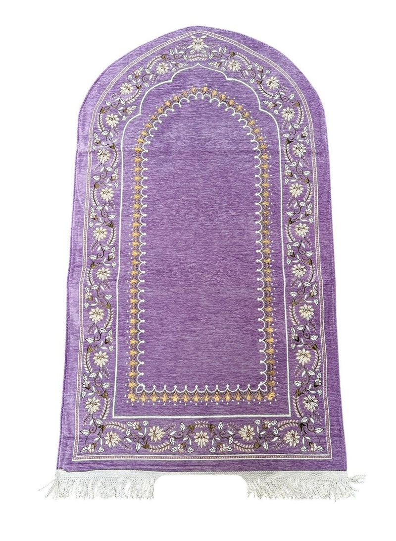 Sky Shine Ultra Soft Foam Padded Prayer Mat – Luxury Anti-Slip Sajjadah for Men & Women | Thick, Comfortable, Foldable Islamic Prayer Rug – Purple Color - Image 1