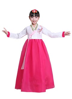 Al Aoyama Gril KoreanTraditional Long Sleeve Hanbok Dress Cosplay Costume white rose  - Image 1