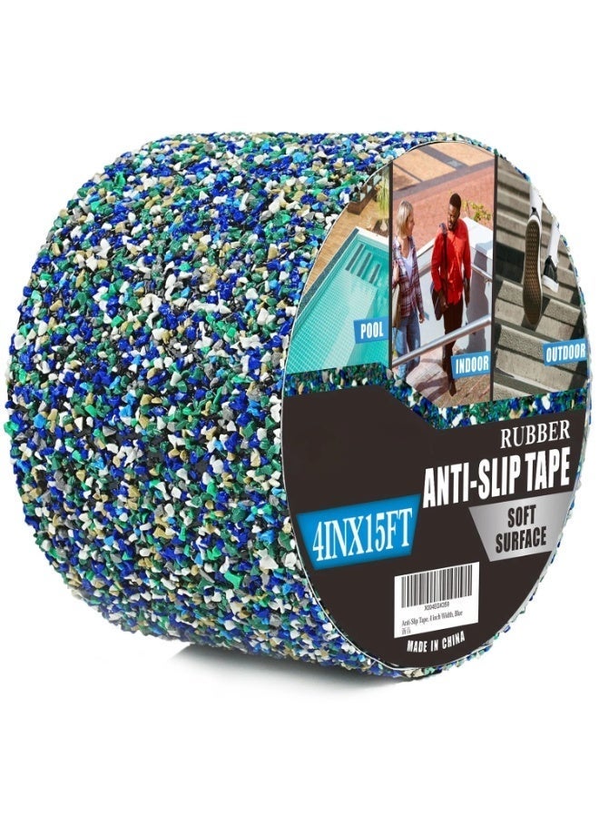 LAMAY Rubber Anti-Slip Tape Provides Superior Friction and Grip. Ideal for Stair Tread Traction, Pools, Pathways, Bathrooms, and Wooden Stairs(4" Wide x 16.4' Long) - Image 1
