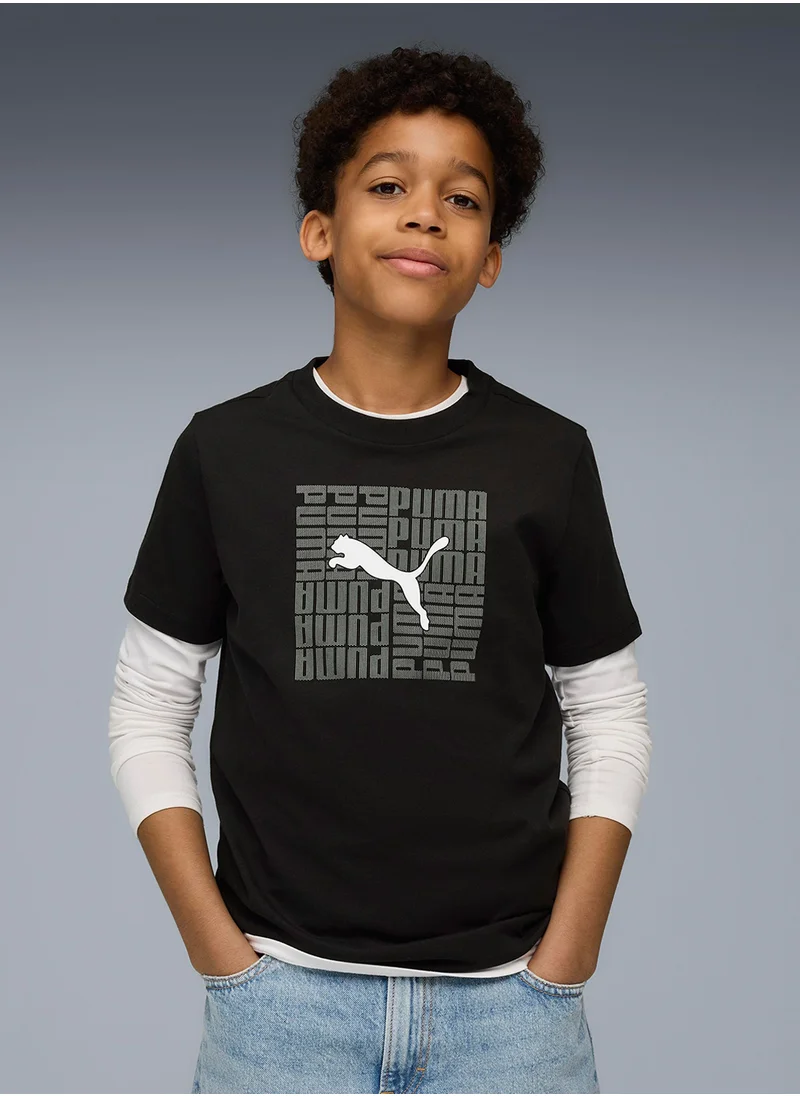 بوما Graphic Box Tee Youth