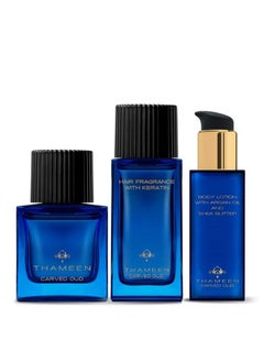 Thameen Thameen Carved Oud Eau de Parfum, 50 ml + Hair Fragrance With Keratin 50 ml + Body lotion 100 ml Gift Set  - Image 1
