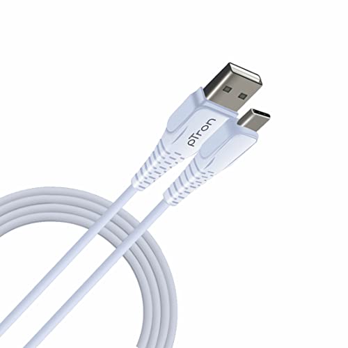 pTron USB-A to Type-C 2.4A Fast Charging Cable compatible with Android Phones/Tablets, 480mbps Data Transfer Speed, Made in India, Solero T241 Tangle-free Type-C USB Cable (Round, 1M, White) - Image 1