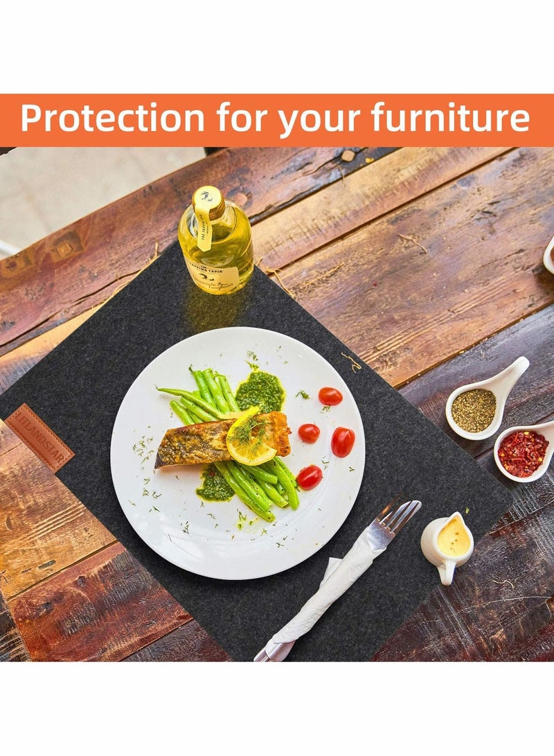 Y&D Felt Placemats Coasters Cutlery Set, Heat-Resistant Non-Slip Table Place Mats for Home and Restaurant Washable Set with 6 Placemats, Coasters, Bags(Deep Grey)  - Image 4