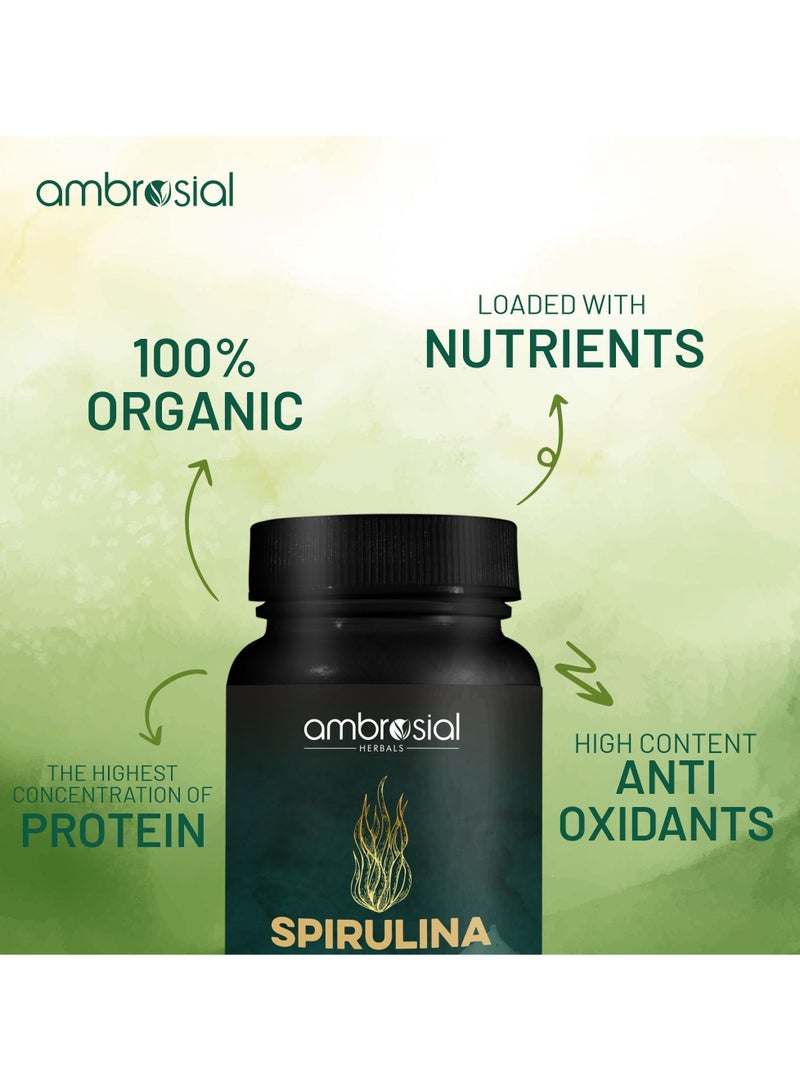Spirulina Capsules, Highly Dosed- 500 mg Per Tablet - 60 Capsules