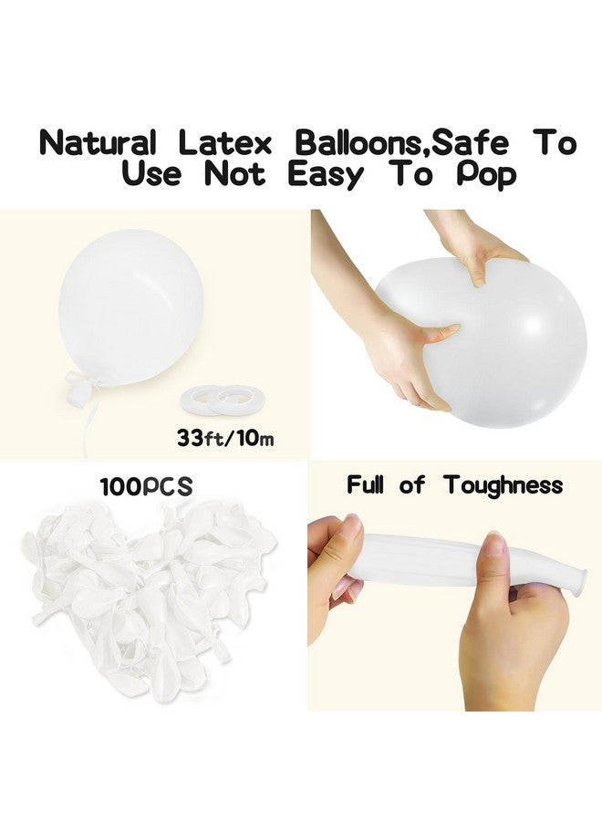 EMART EMART 100pcs White Balloons 12 Inch with Ribbon, Latex Helium Quaility for Birthday, Wedding, Baby Shower, Graduation, Christmas Decor - Image 4