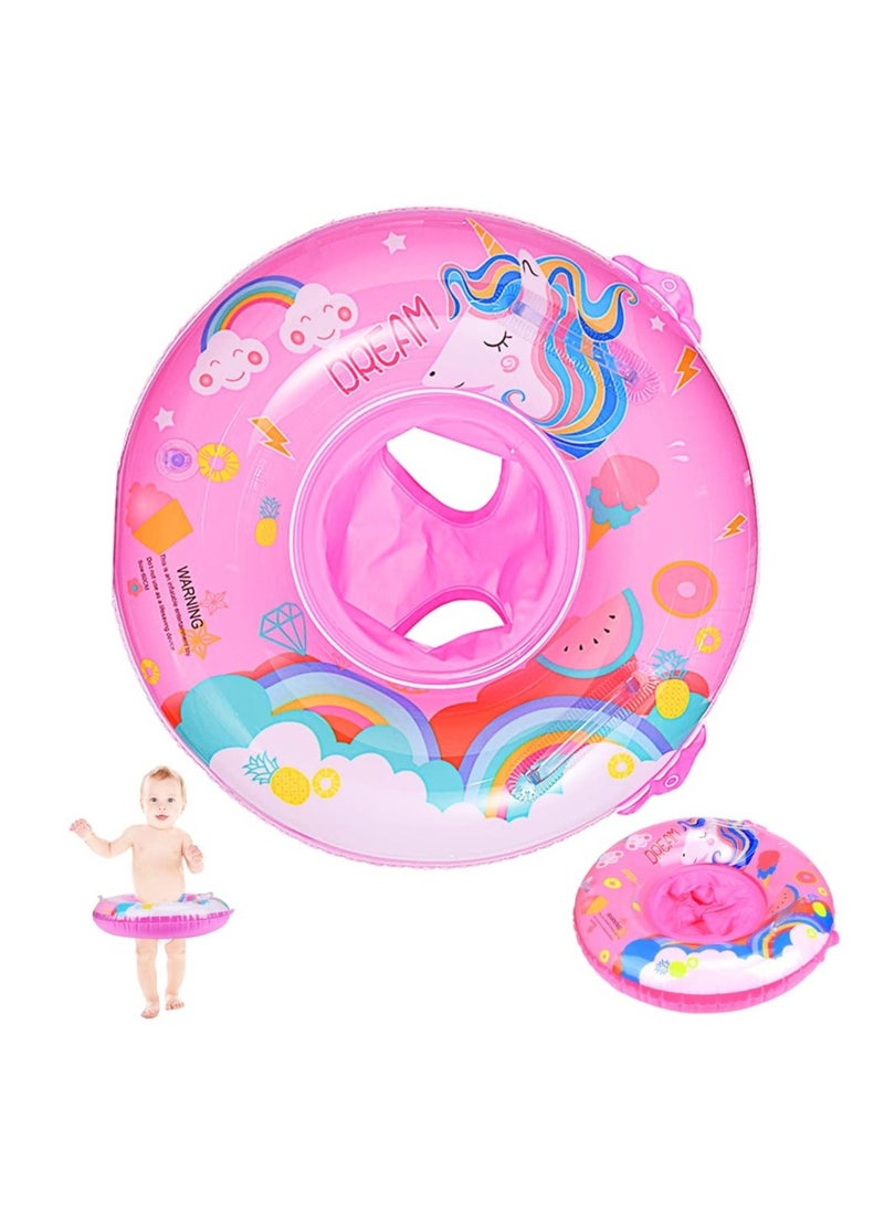 Excefore Baby Swimming Float, Swimming Inflatable Ring for Kids, Cartoon Unicorn Baby Pool Float with Seat, Swimming Ring Water Toys, Helps Baby Learn to Swim, for Kids the Age Of 3-72 Months - Image 1