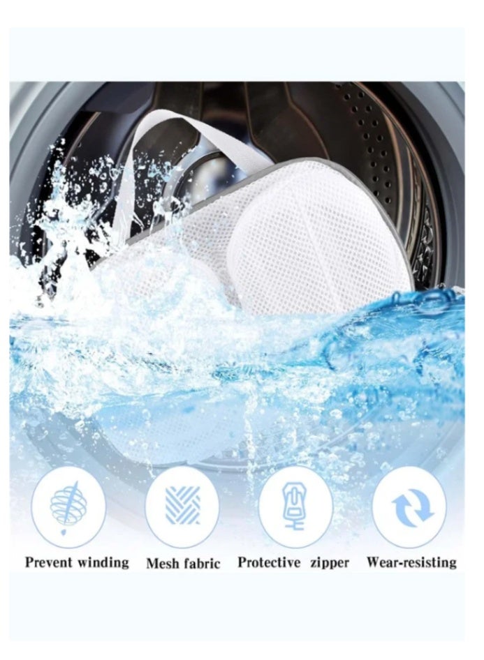 حقائب غسيل الصدر الغسيل ، 2PCS حقائب شبكة الملابس الداخلية مجموعة لغسالة الغسيل مع سحاب للنساء تخزين الغسيل الغسيل الحلويات (أكواب A إلى C) - Image 4