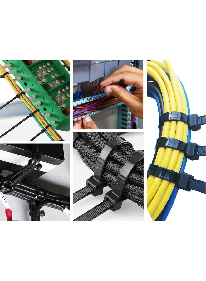 Biella 100Pcs Cable Ties Nylon Zip Ties Wraps - Cable Self-Locking Multi-Purpose Ties For Home, Office, Garden, Workshop, Industrial Etc (Black, 300X3.6Mm) - Image 4