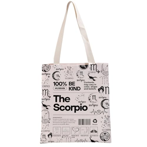 G2TUP Scorpio Inspired Gift 100% Human Be Kind The Scorpio Tote Bag Astrology Lover Handbag Zodiac Merch - Image 1