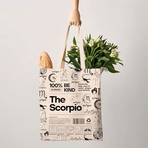 G2TUP Scorpio Inspired Gift 100% Human Be Kind The Scorpio Tote Bag Astrology Lover Handbag Zodiac Merch - Image 2