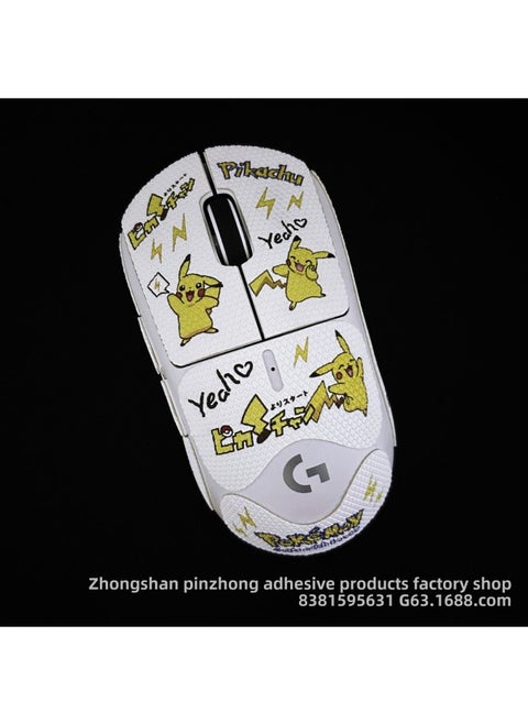 Anti-slip Mouse Stickers Logitech GPW One Or Two Generation GPROX Special All-inclusive Sweat-absorbent Anti-sweat Hand Stickers Lizard Skin-Color:gpw Second Generation [white Pikachu-full Package]]