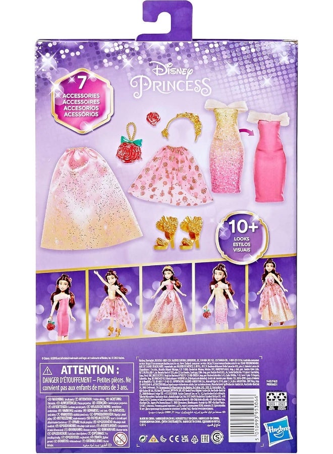 Disney Princess Life Belle Fashion Doll, 10 Outfit Combinations, Fashion Doll Clothes and Accessories, Toy for Kids 3 Years Old and Up - Image 3