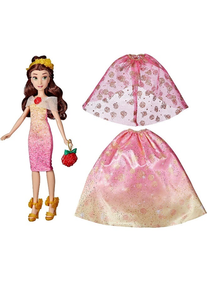 Disney Princess Life Belle Fashion Doll, 10 Outfit Combinations, Fashion Doll Clothes and Accessories, Toy for Kids 3 Years Old and Up - Image 5