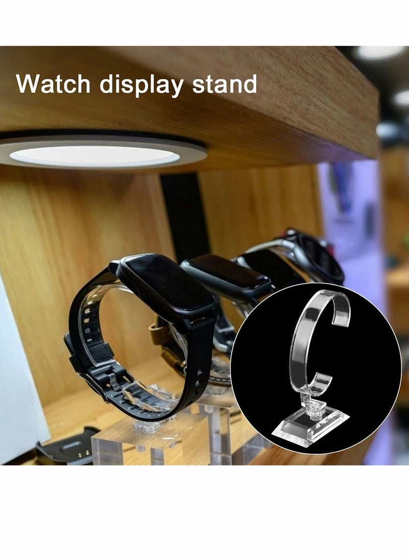 KASTWAVE Watch Display Stand, Bracelet Jewelry Watch Display Rack Holder Acrylic Watch Stand Organizer Holder Watch Accessory for Home or Store Use, 10 Pack, Transparent - Image 5