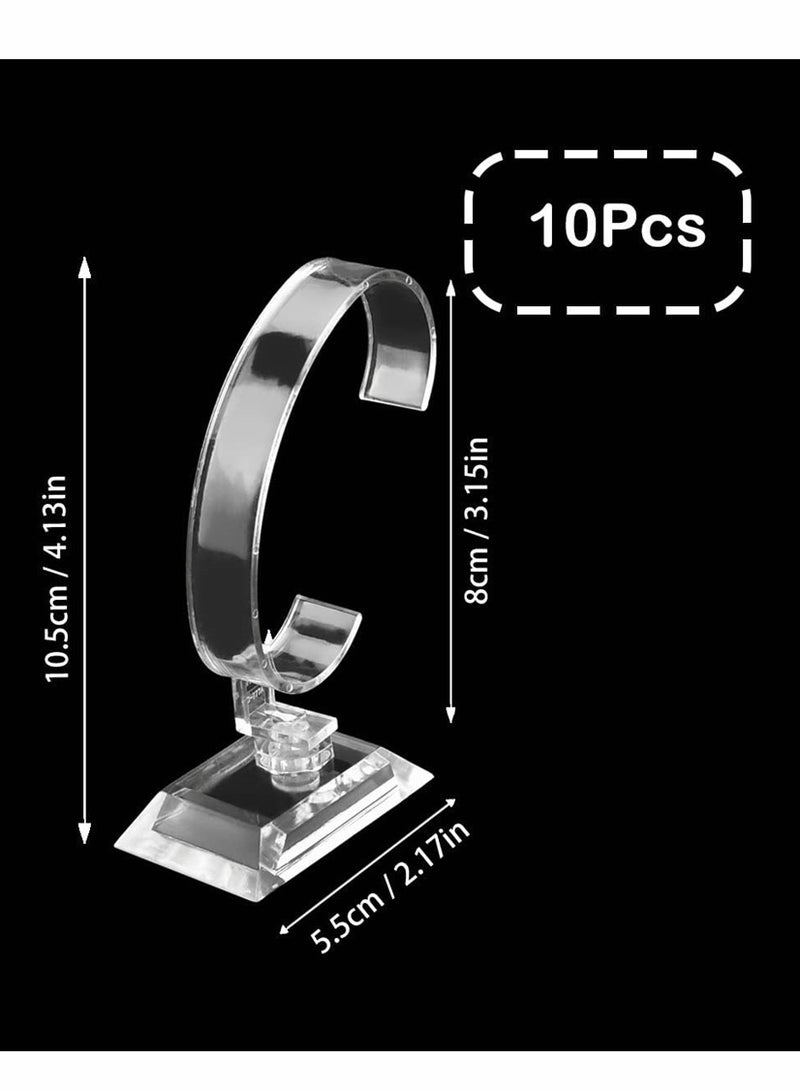 KASTWAVE Watch Display Stand, Bracelet Jewelry Watch Display Rack Holder Acrylic Watch Stand Organizer Holder Watch Accessory for Home or Store Use, 10 Pack, Transparent - Image 2
