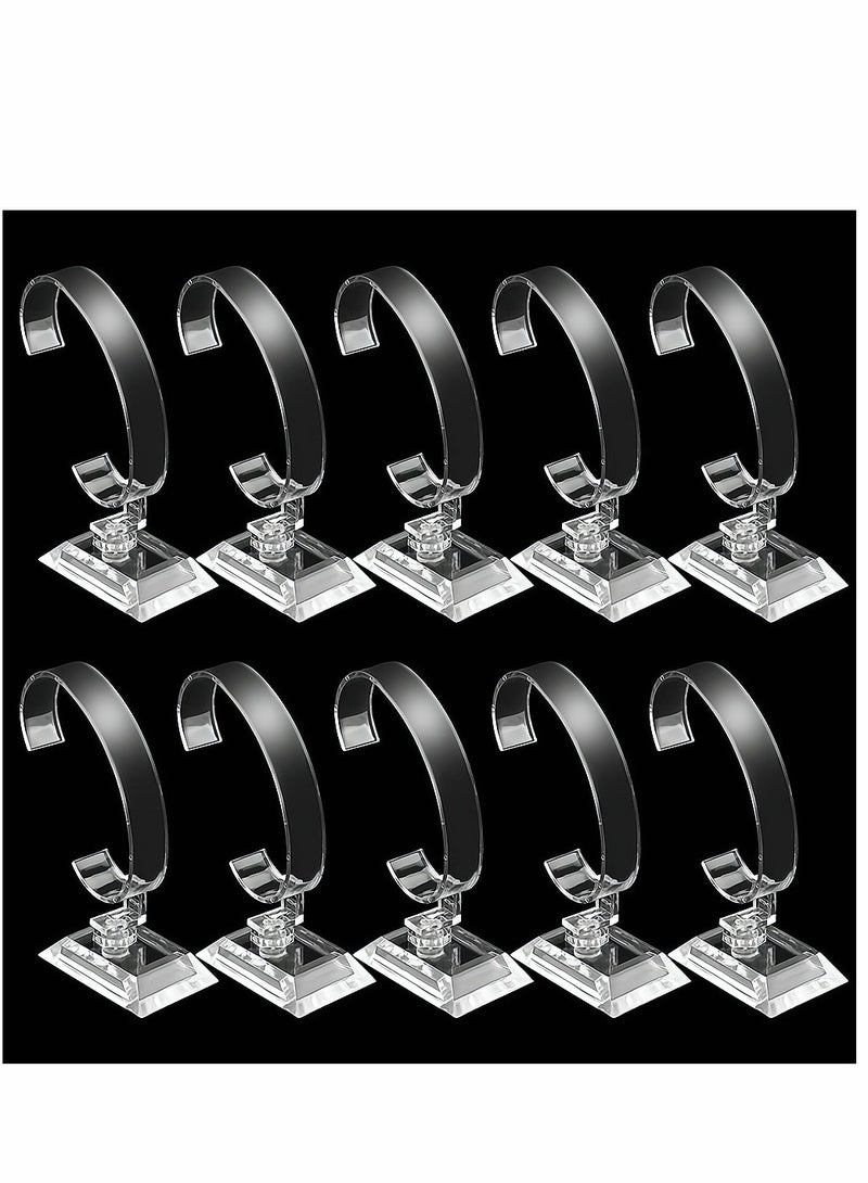 KASTWAVE Watch Display Stand, Bracelet Jewelry Watch Display Rack Holder Acrylic Watch Stand Organizer Holder Watch Accessory for Home or Store Use, 10 Pack, Transparent - Image 1