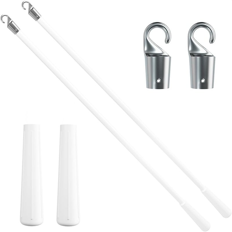2 pieces of white fiberglass shutter adjustment lever (with hook and grip) - Image 1