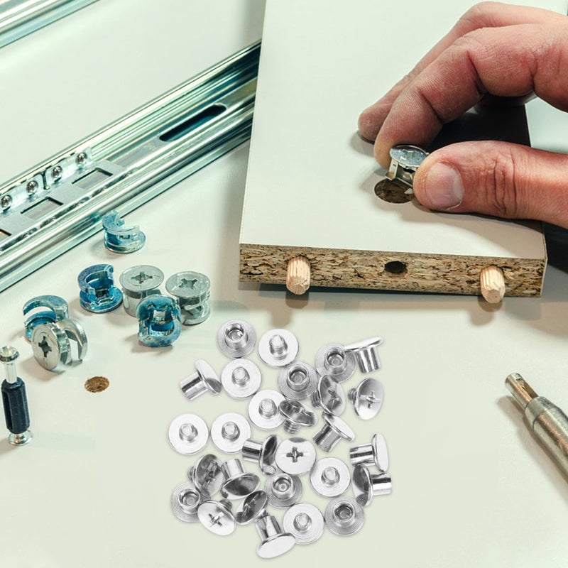 WOONEKY Binding Screws 75pcs Set Nickel Plated Steel Chicago Screws for Book Binding Leather Saddles Photo Albums with 6mm 8mm 10mm Lengths Fastener Kit for Scrapbook Repair - Image 4