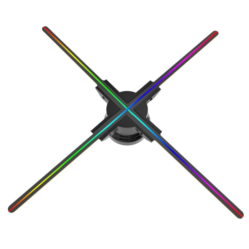 F60 3D Hologram Projector Advertising Display Fan Wall-mounted Player 3D Naked Eye 2K HD LED Photo Video Fan with 720pcs LED Light Beads Remote Control Sign Real-time Screen Display for Business Shop - Image 1