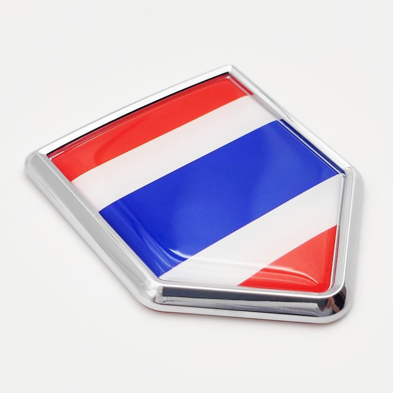 Overdecor 2 Pack Thailand Flag Decal Thai Sticker Emblem Chrome Shield Flags for Car Bumper - Image 1