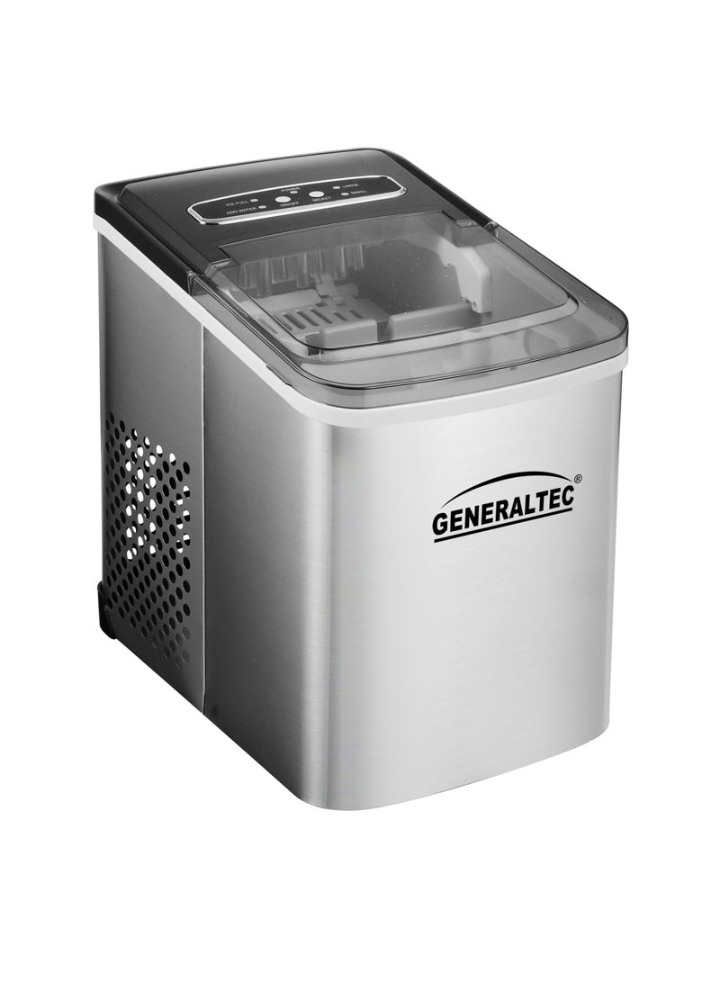 جنرال تيك Generaltec Ice Maker, Large Countertop Ice Maker with Ice Scoop, 12 kg Compact Self-Cleaning Clear Ice Maker, Best for Home/Kitchen/Bar/Party 12 kg 110 W GICM12SS Silver - Image 2