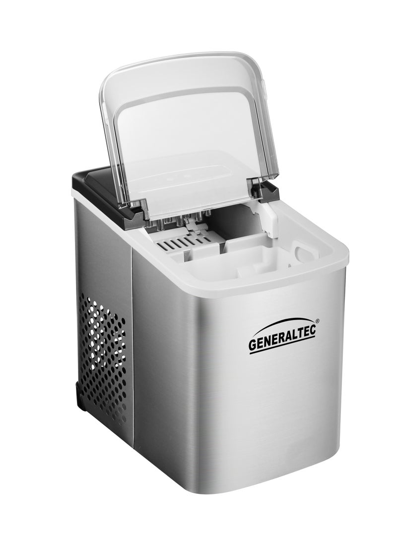جنرال تيك Generaltec Ice Maker, Large Countertop Ice Maker with Ice Scoop, 12 kg Compact Self-Cleaning Clear Ice Maker, Best for Home/Kitchen/Bar/Party 12 kg 110 W GICM12SS Silver - Image 4
