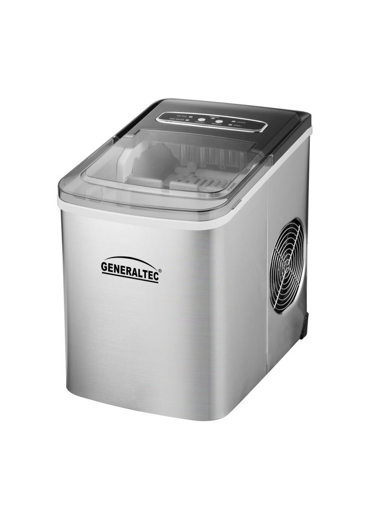 جنرال تيك Generaltec Ice Maker, Large Countertop Ice Maker with Ice Scoop, 12 kg Compact Self-Cleaning Clear Ice Maker, Best for Home/Kitchen/Bar/Party 12 kg 110 W GICM12SS Silver - Image 1