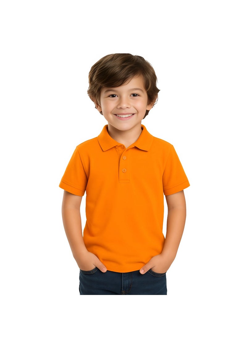 برينت شوب فور مي تيشيرت بولو للأطفال للأولاد 230 جرام في المتر المربع من القطن الخالص الألوان الأساسية - Image 1
