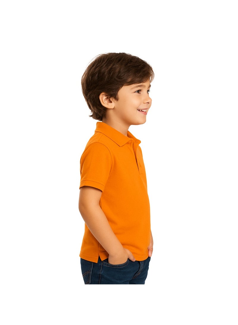 برينت شوب فور مي تيشيرت بولو للأطفال للأولاد 230 جرام في المتر المربع من القطن الخالص الألوان الأساسية - Image 4