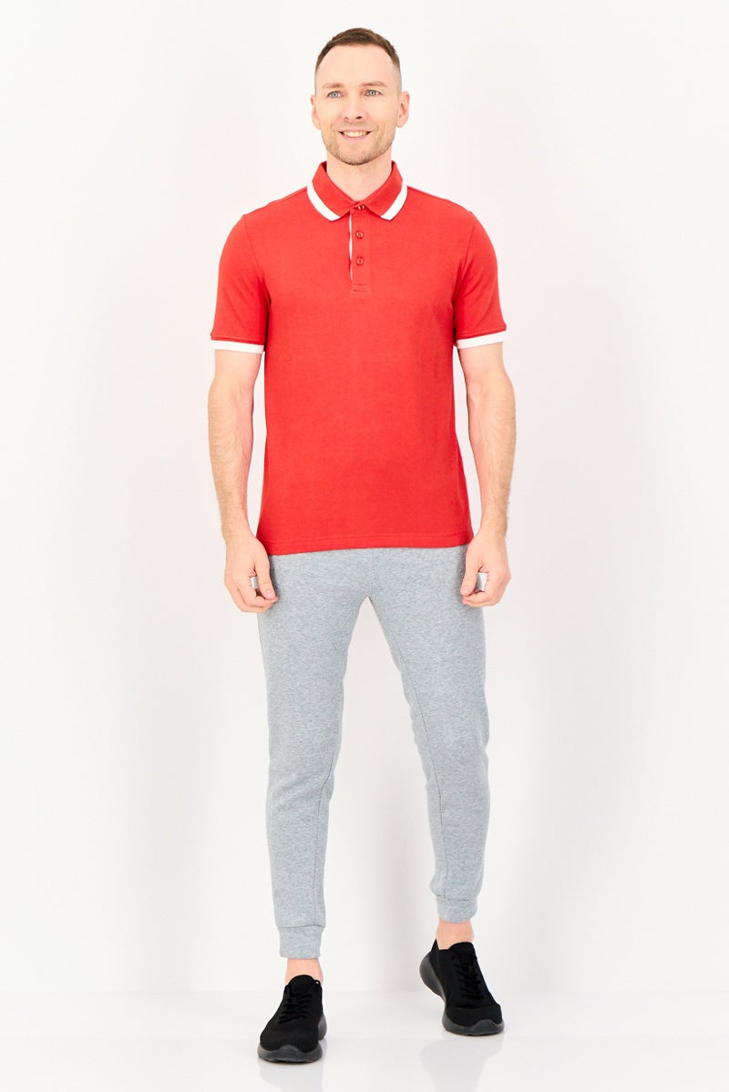 PUMA قميص بولو قصير الأكمام للرجال بتصميم عادي، أحمر - Image 4