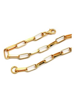 Gold Zone Real Gold Thick Link Paper Clip Solid Chain Bracelet  - Image 2