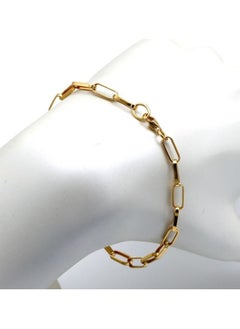 Gold Zone Real Gold Thick Link Paper Clip Solid Chain Bracelet  - Image 3