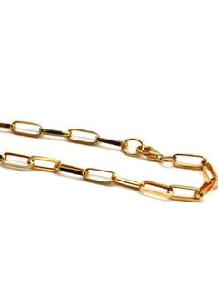 Gold Zone Real Gold Thick Link Paper Clip Solid Chain Bracelet  - Image 5