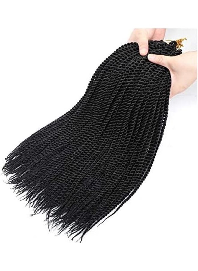 NIBEMINENT Pack Of 6 Twist Crochet Hair Extension Black 14inch